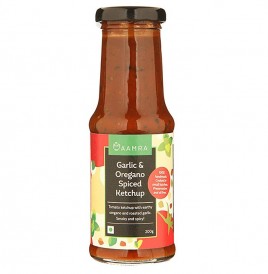 Aamra Garlic & Oregano Spiced Ketchup  Glass Bottle  200 grams